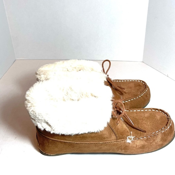 TrueCraft Ultra Plush Faux Fur Moccasin Slippers Cozy Brown Sz 10M. - Picture 10 of 10
